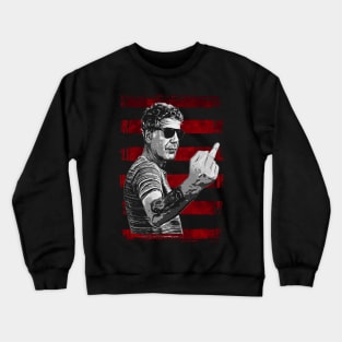 Anthony Bourdain-Middle Finger-Grunge Style Crewneck Sweatshirt